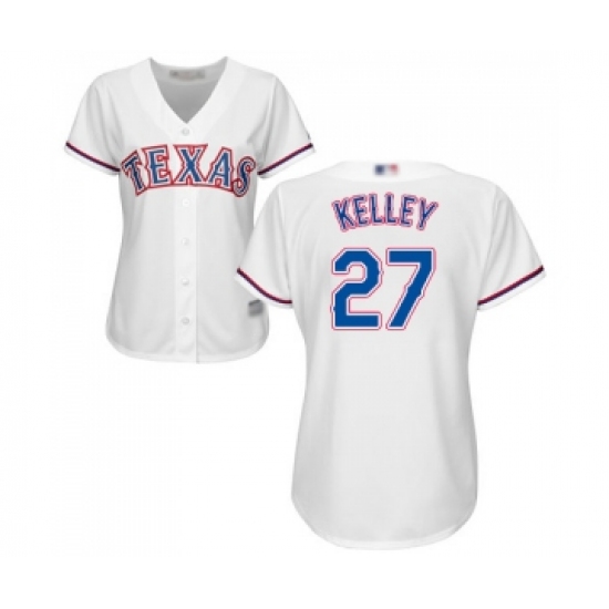 Women's Texas Rangers #27 Shawn Kelley Replica White Home Cool Base Baseball Jersey - Ujersey
