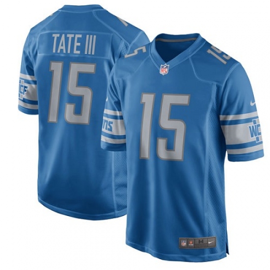 Men's Nike Detroit Lions #15 Golden Tate III Game Light Blue Team Color NFL Jersey - Ujersey