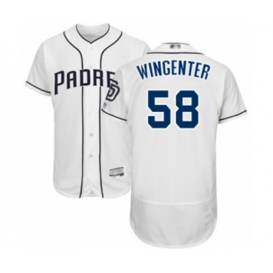 Men's San Diego Padres #58 Trey Wingenter White Home Flex Base Authentic Collection Baseball Player Jersey - Ujersey