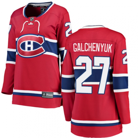 Women's Montreal Canadiens #27 Alex Galchenyuk Authentic Red Home Fanatics Branded Breakaway NHL Jersey - Ujersey
