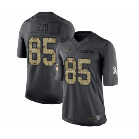 Youth New England Patriots #85 Ryan Izzo Limited Black 2016 Salute to Service Football Jersey - Ujersey