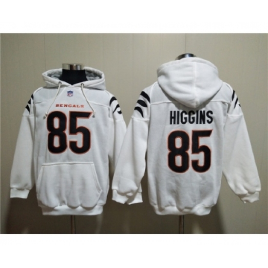 Men's Cincinnati Bengals #85 Tee Higgins White Pullover Hoodie - Ujersey