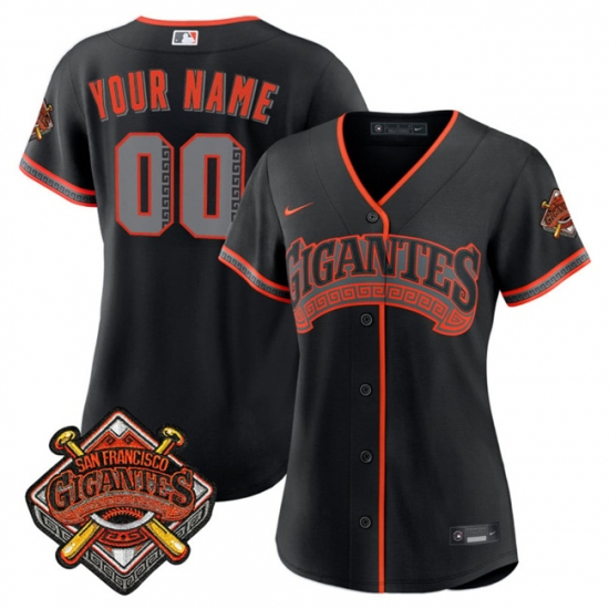 Women's San Francisco Giants Active Player Custom Black 2026 Alternate Stadium Stitched Baseball Jersey(Run Small) - Ujersey
