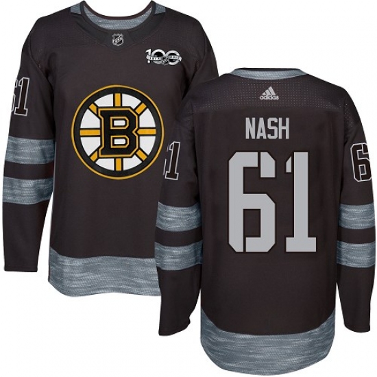 Men's Adidas Boston Bruins #61 Rick Nash Authentic Black 1917-2017 100th Anniversary NHL Jersey - Ujersey
