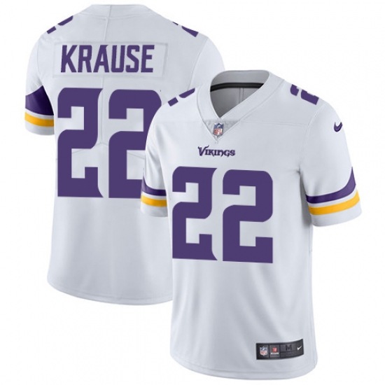Men's Nike Minnesota Vikings #22 Paul Krause White Vapor Untouchable Limited Player NFL Jersey - Ujersey
