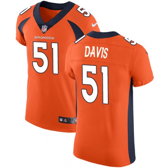 Men's Nike Denver Broncos #51 Todd Davis Orange Team Color Vapor Untouchable Elite Player NFL Jersey - Ujersey