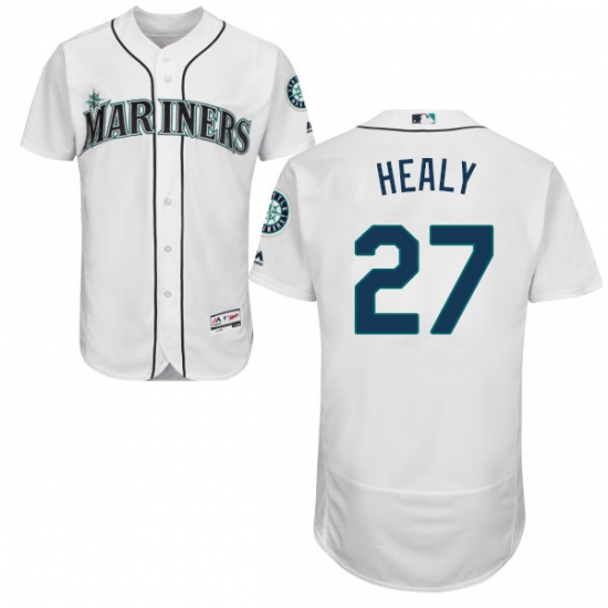 Men's Majestic Seattle Mariners #27 Ryon Healy White Home Flex Base Authentic Collection MLB Jersey