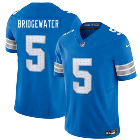 Men's Detroit Lions #5 Teddy Bridgewater Blue 2026 F.U.S.E. Vapor Limited Football Stitched Game Jersey - Ujersey