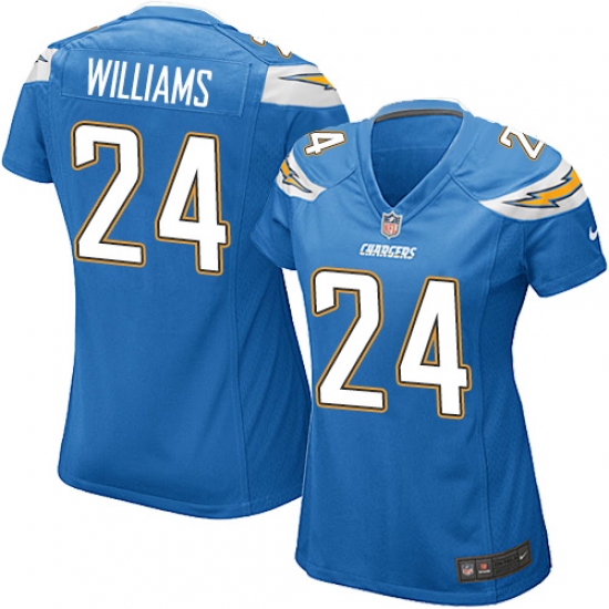 Women's Nike Los Angeles Chargers #24 Trevor Williams Game Electric Blue Alternate NFL Jersey - Ujersey