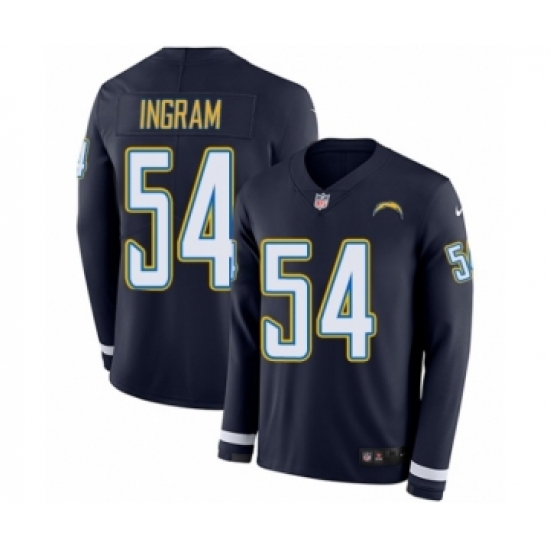 Men's Nike Los Angeles Chargers #54 Melvin Ingram Limited Navy Blue Therma Long Sleeve NFL Jersey - Ujersey