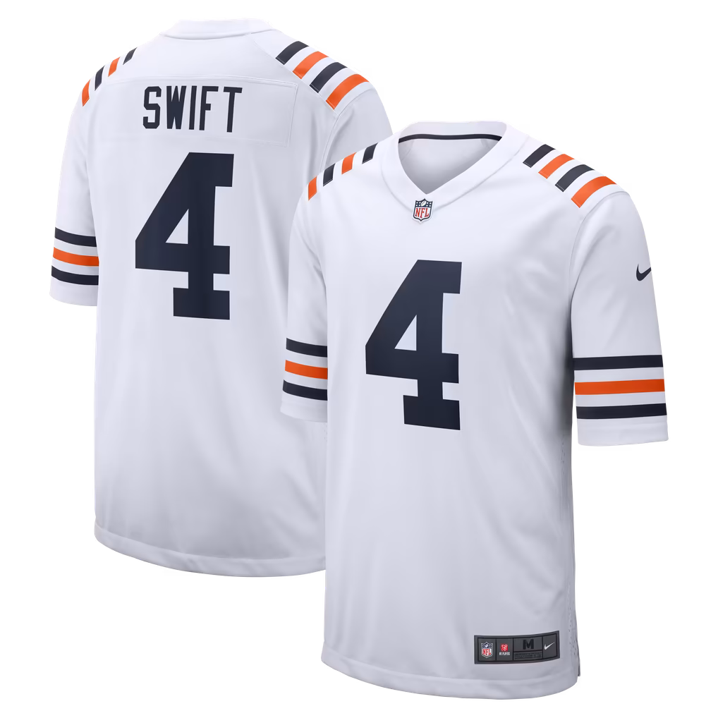 Men's Chicago Bears D'Andre Swift Nike White Alternate Game Jersey - U-jersey