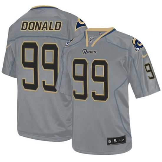 Men's Nike Los Angeles Rams #99 Aaron Donald Elite Lights Out Grey NFL Jersey - Ujersey