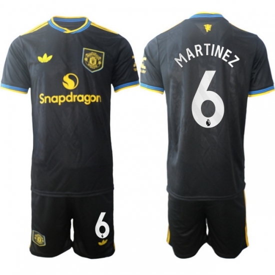 Men Manchester United 2026 Soccer Jerseys Black #6 MARTINEZ