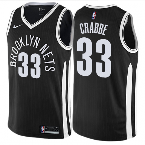 Men's Nike Brooklyn Nets #33 Allen Crabbe Swingman Black NBA Jersey - City Edition - Ujersey