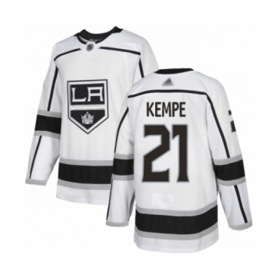 Men's Los Angeles Kings #21 Mario Kempe Authentic White Away Hockey Jersey - Ujersey