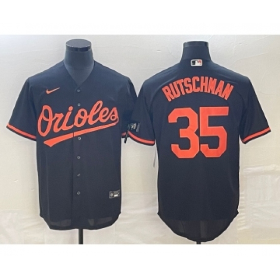 Men's Baltimore Orioles #35 Adley Rutschman Black Cool Base Stitched Jersey - Ujersey