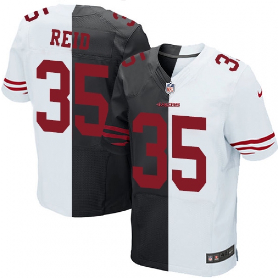 Men's Nike San Francisco 49ers #35 Eric Reid Elite Black/White Split Fashion NFL Jersey - Ujersey
