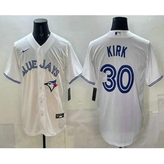 Men's Toronto Blue Jays #30 Alejandro Kirk White Cool Base Jersey - Ujersey