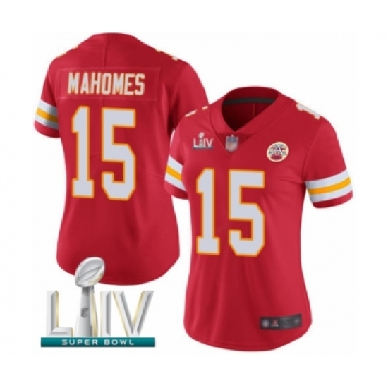 Women's Kansas City Chiefs #15 Patrick Mahomes Red Team Color Vapor Untouchable Limited Player Super Bowl LIV Bound Football Jersey - Ujersey