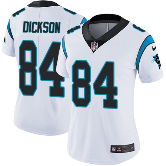 Women's Nike Carolina Panthers #84 Ed Dickson White Vapor Untouchable Limited Player NFL Jersey - Ujersey