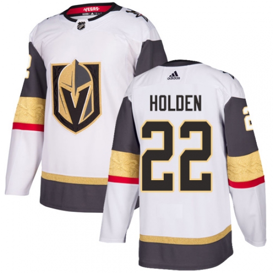 Youth Adidas Vegas Golden Knights #22 Nick Holden Authentic White Away NHL Jersey - Ujersey