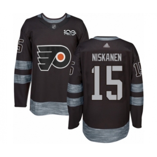 Men's Philadelphia Flyers #15 Matt Niskanen Authentic Black 1917-2017 100th Anniversary Hockey Jersey