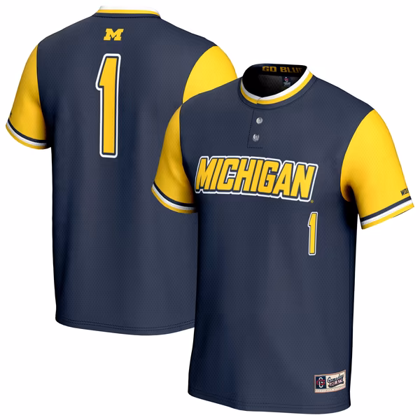 Unisex GameDay Greats Navy Michigan Wolverines Lightweight Collegiate Softball Fashion Jersey