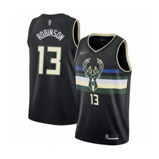 Women's Milwaukee Bucks #13 Glenn Robinson Swingman Black Finished Basketball Jersey - Statement Edition - Ujersey