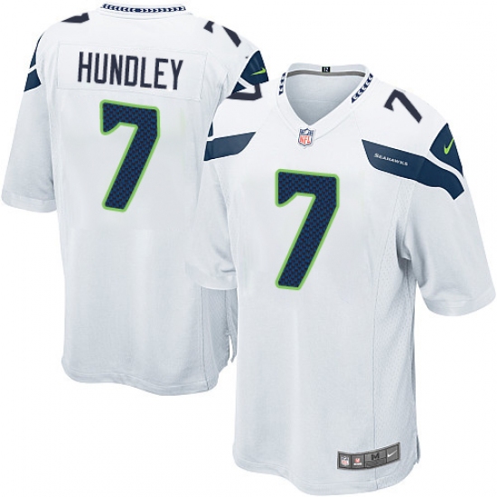 Men's Nike Seattle Seahawks #7 Brett Hundley Game White NFL Jersey - Ujersey