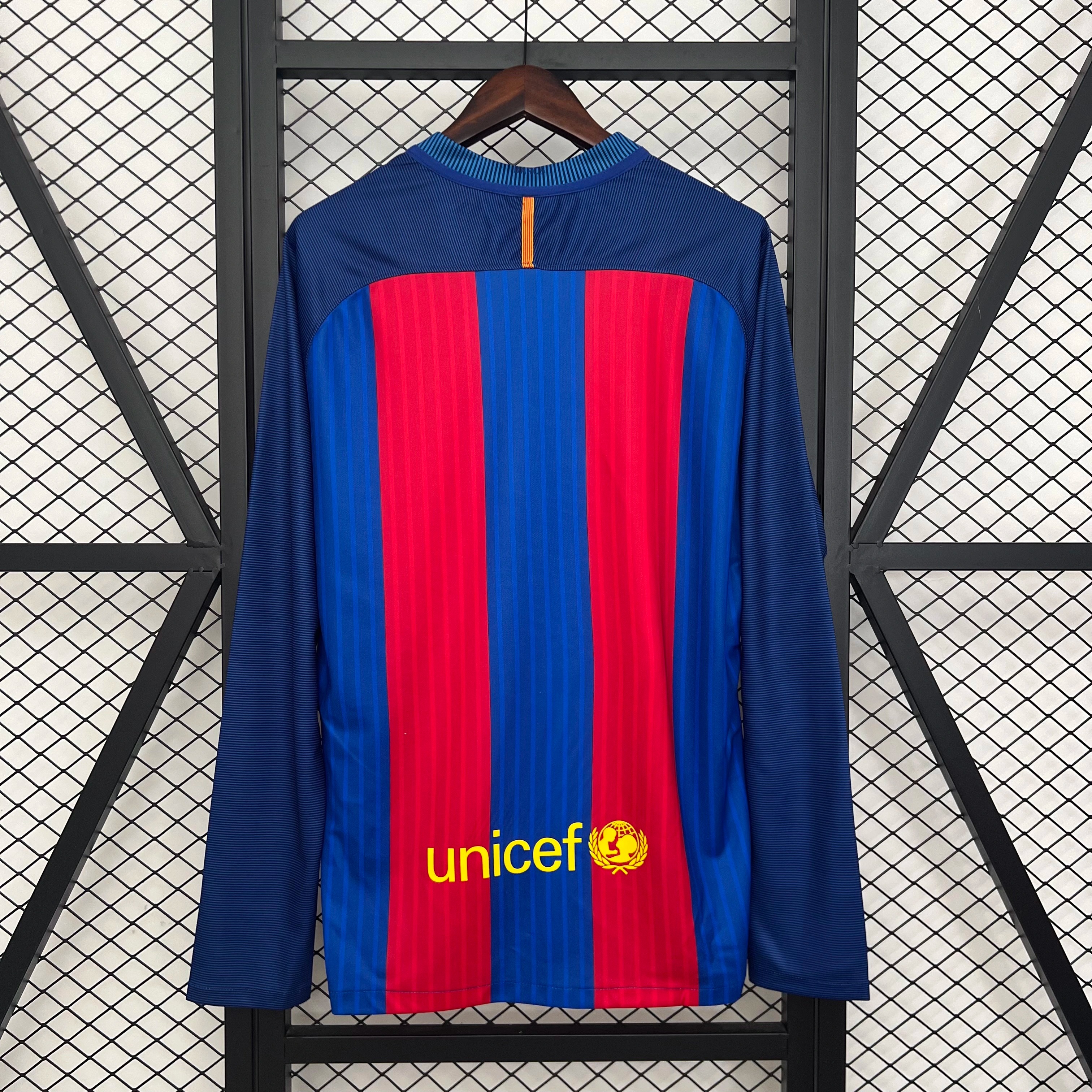 Barcelona Retro Jersey Home Long Sleeve Soccer Shirt 2014-15