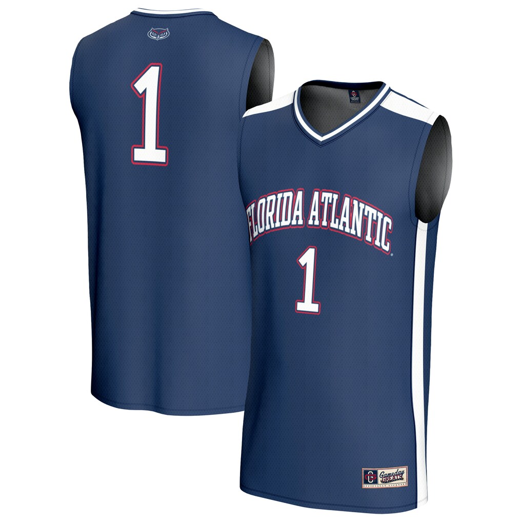 Youth GameDay Greats #1 Navy Florida Atlantic Owls Lightweight Basketball Jersey - Ujersey