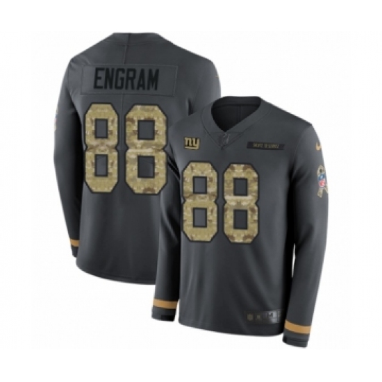 Men's Nike New York Giants #88 Evan Engram Limited Black Salute to Service Therma Long Sleeve NFL Jersey - Ujersey