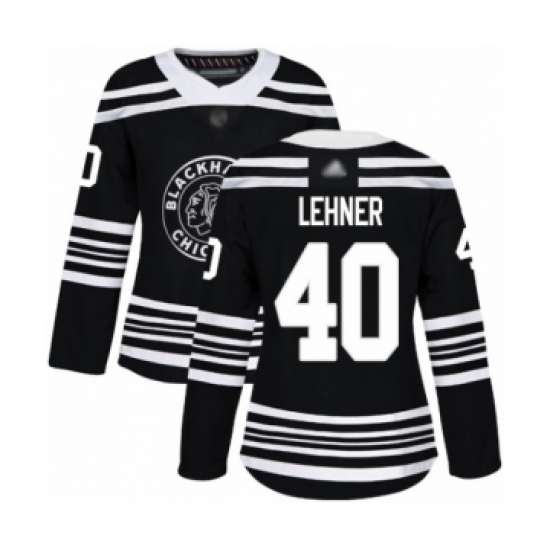 Women's Chicago Blackhawks #40 Robin Lehner Authentic Black Alternate Hockey Jersey - Ujersey