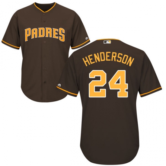 Men's Majestic San Diego Padres #24 Rickey Henderson Replica Brown Alternate Cool Base MLB Jersey - Ujersey