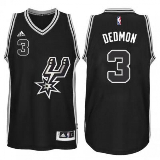 Men's San Antonio Spurs #3 Dewayne Dedmon adidas Black Signature Spur Swingma Jersey - Ujersey