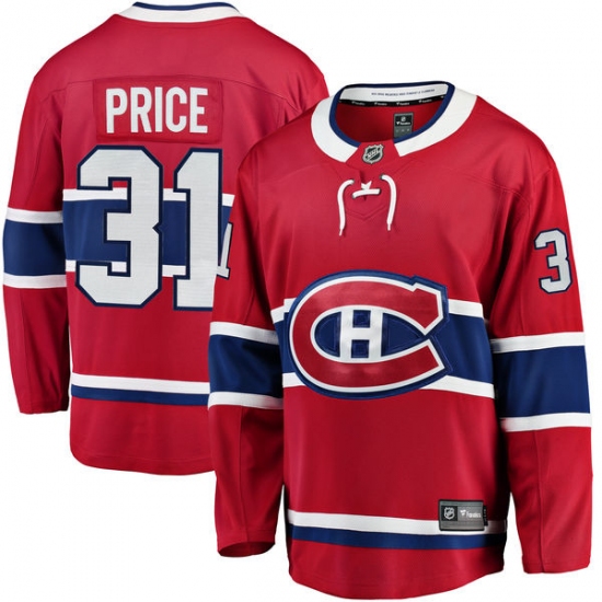 Youth Montreal Canadiens #31 Carey Price Authentic Red Home Fanatics Branded Breakaway NHL Jersey - Ujersey