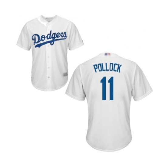 Men's Los Angeles Dodgers #11 A. J. Pollock Replica White Home Cool Base Baseball Jersey - Ujersey