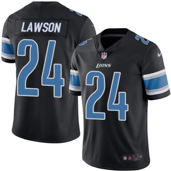 Men's Nike Detroit Lions #24 Nevin Lawson Elite Black Rush Vapor Untouchable NFL Jersey - Ujersey