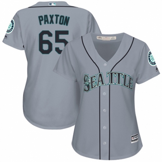 Women's Majestic Seattle Mariners #65 James Paxton Authentic Grey Road Cool Base MLB Jersey - Ujersey