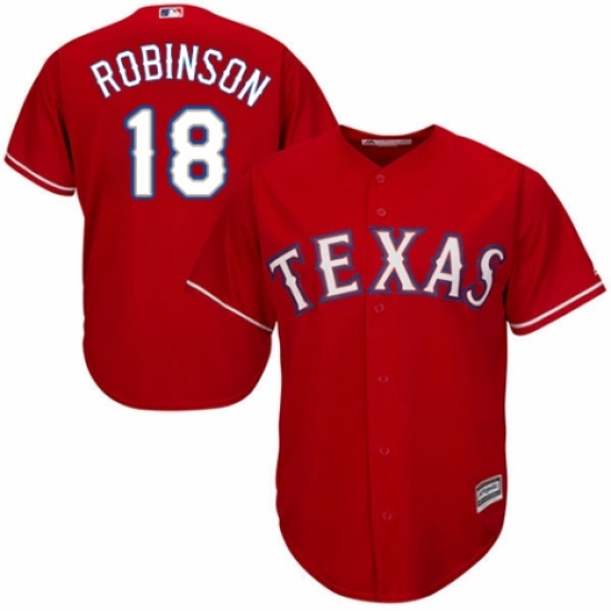 Youth Majestic Texas Rangers #18 Drew Robinson Authentic Royal Blue Alternate 2 Cool Base MLB Jersey - Ujersey