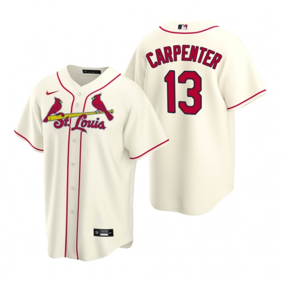 Men's Nike St. Louis Cardinals #13 Matt Carpenter Cream Alternate Stitched Baseball Jersey - Ujersey
