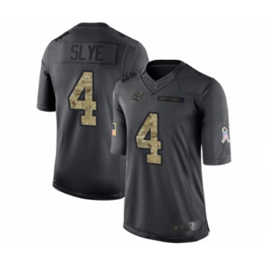 Men's Carolina Panthers #4 Joey Slye Limited Black 2016 Salute to Service Football Jersey - Ujersey