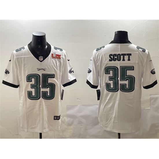 Men's Philadelphia Eagles #35 Boston Scott White 2025 Super Bowl LIX Vapor Untouchable Limited Stitched Football Jersey - Ujersey