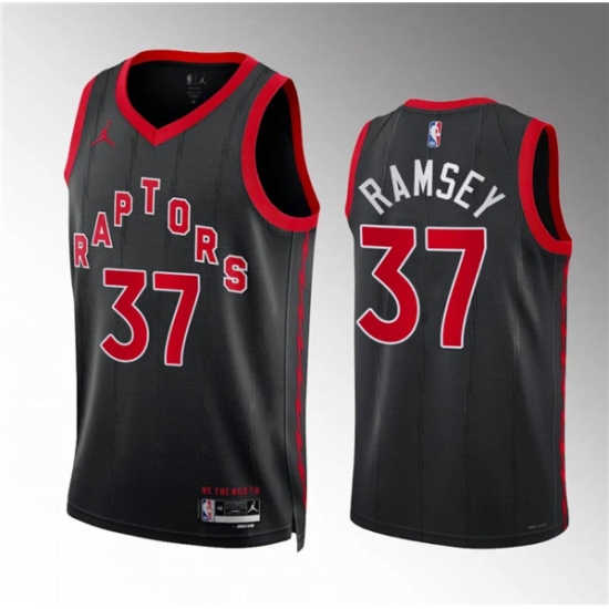 Men's Toronto Raptors #37 Jahmi'us Ramsey Black Statement Edition Stitched Basketball Jersey - Ujersey