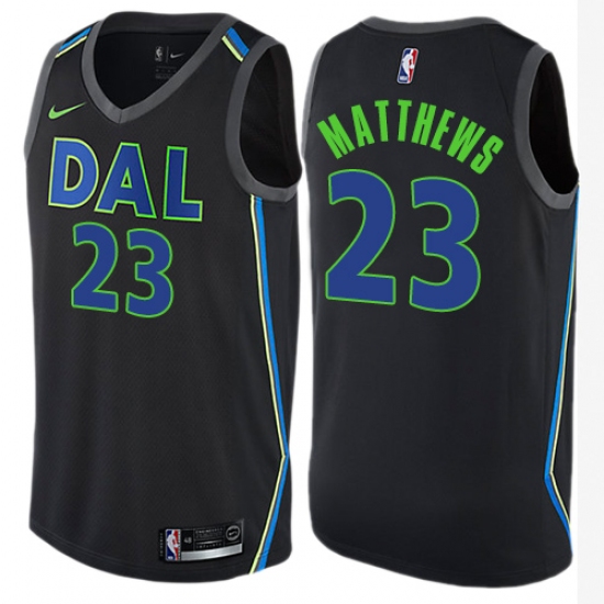 Men's Nike Dallas Mavericks #23 Wesley Matthews Swingman Black NBA Jersey - City Edition - Ujersey