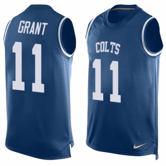 Men's Nike Indianapolis Colts #11 Ryan Grant Limited Royal Blue Player Name & Number Tank Top NFL Jersey - Ujersey