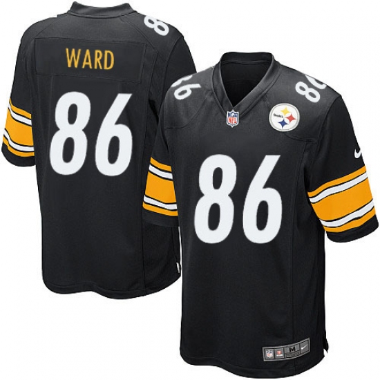 Men's Nike Pittsburgh Steelers #86 Hines Ward Game Black Team Color NFL Jersey - Ujersey