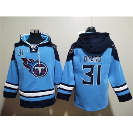 Men's Tennessee Titans #31 Kevin Byard Blue Lace-Up Pullover Hoodie - Ujersey