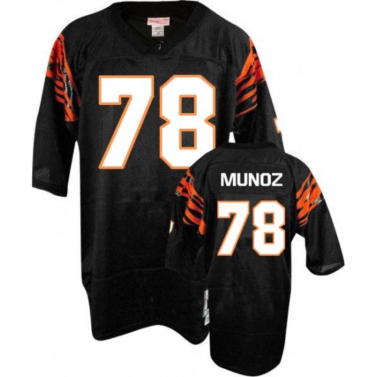 Mitchell and Ness Cincinnati Bengals #78 Anthony Munoz Black Authentic Throwback NFL Jersey - Ujersey