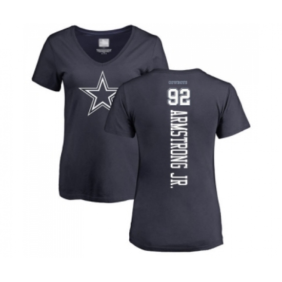 Football Women's Dallas Cowboys #92 Dorance Armstrong Jr. Navy Blue Backer T-Shirt - Ujersey